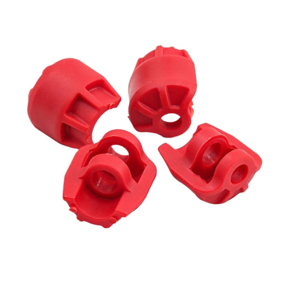 4pcs Plastic Shock Cap Protector Shock Absorber Protection Cover Compatible with AR330492 for 6S 1/7 1/8 RC Car Upgrade Parts Accessories Universal Fit(Red)