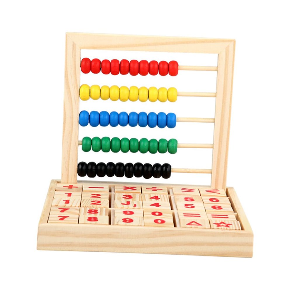 Abaodam Wooden Educational Abacus for Counting Teaching Aid Math Cognitive for Preschool Arithmetic Development
