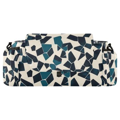 CZXW Baby Stroller Bag Geometric Fragment Pattern Stroller Caddy Organizer Bag with Adjustable Straps Non-slip Hook Large Storage for Strollers
