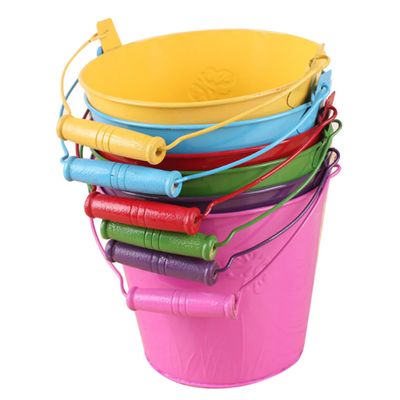 Abaodam 6pcs Tinplate Beach Buckets for Sand Pails Lightweight Sand for Outdoor Play and Garden Fun Random Colors Random Color
