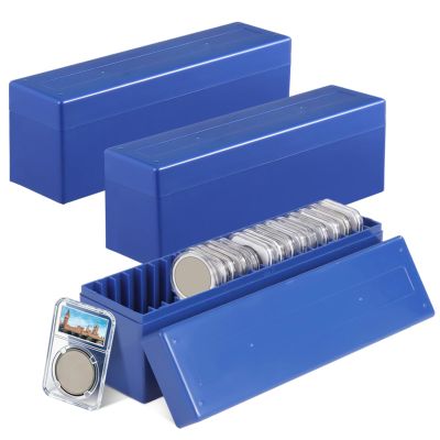 3 PCS Coin Slab Storage Box, 20 Slots Plastic Coin Organizer, Storage Boxes for 60 Coin Slabs, Compatible with PCGS NGC PMG Standard Coin Holder Cases