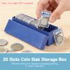 3 PCS Coin Slab Storage Box, 20 Slots Plastic Coin Organizer, Storage Boxes for 60 Coin Slabs, Compatible with PCGS NGC PMG Standard Coin Holder Cases view 2