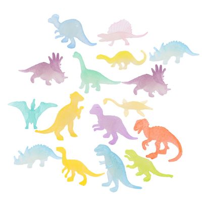 BESPORTBLE 16Pcs Small Glow Dinosaur Luminous Dinosaur Models for Party Favors Glow in Dark Prehistoric Creature Figures Birthday Decorations