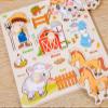 Childrens Educational Montessori Learning Board with Hand Grasp (Animal Bugs Dinosaurs) view 1