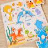 Childrens Educational Montessori Learning Board with Hand Grasp (Animal Bugs Dinosaurs) view 2
