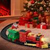 Christmas Train Set for Under The Tree with Lights,Electric Train Sets with Light & Sounds,Smoke Effect,Xmas Trains Set Under Christmas Tree,Perfect Holiday or Birthday Gift view 3