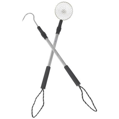 Abaodam Beach Sand Sifter and Shell Scooper with Aluminum Telescopic Rod and Shovel for Outdoor Shell Collecting Rock Hunting and Sand Filtering Tool