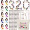 320 Pcs Little Jesus Figures Rubber Mini Jesus Figurines in Bulk Tiny Baby Jesus Loves You Figures With Canvas Bag for Hide and Seek Easter Egg Fillers Egg Hunt Party Favors Gifts (10color*320) view 1