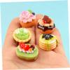 Toyvian 20pcs Miniature Doll House Cake Models Fake Fruit Dessert Decorations for DIY Crafting Mini Cake Model view 4