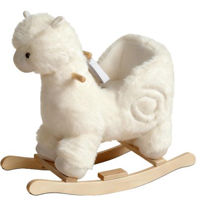 Baby Rocking Horse, Plush Alpaca Rocking Horse with Music