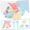 BESTonZON 6pcs Beach Playing Set Small Lightweight Sand Tools for Creative Plastic Shovel and Dump Truck Promotes Imagination and Color Cognizance for Outdoor Sandbox Fun view 2