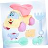 BESTonZON 6pcs Beach Playing Set Small Lightweight Sand Tools for Creative Plastic Shovel and Dump Truck Promotes Imagination and Color Cognizance for Outdoor Sandbox Fun view 4
