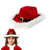 Alvivi Kids Western Santa Hat with Real Jingle Bells Adjustable Chin Strap for Secure Fit Fun Christmas Party Hat Red One Size view 1