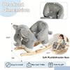 Baby Rocking Horse, Plush Elephant Riding Horse with Music, Toddlers Wooden Rocking Horse for 1-3 Year Old, Stuffed Ride-on Rocker Animals Toy for Baby Boys and Girls Birthday Gift Gray view 4