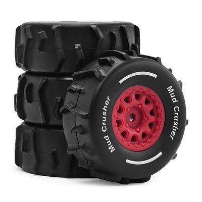 4Pcs Wheel Hub Tires 72mm*26mm Compatible with ARRMA 1/16 Mojave GROM RC Short Course Truck (Red)