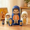 Soview Personalized Photo Nesting Dolls Family Custom Portrait Russian Nesting Doll Set Customize Matryoshka Dolls Gift for Christmas Famliy Couple Unique Home Desk Decor (Personalized Doll) view 1