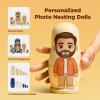 Soview Personalized Photo Nesting Dolls Family Custom Portrait Russian Nesting Doll Set Customize Matryoshka Dolls Gift for Christmas Famliy Couple Unique Home Desk Decor (Personalized Doll) view 2