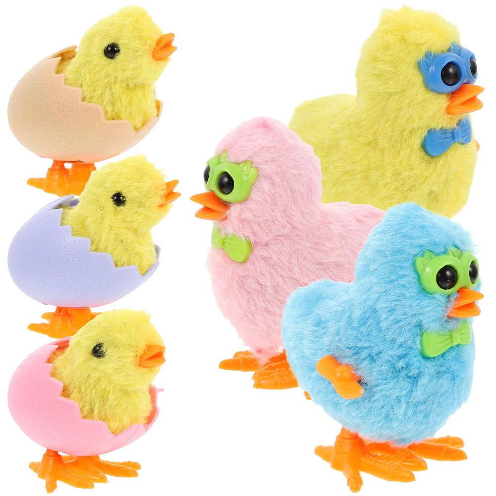 BESPORTBLE 6pcs Easter Wind-up Chicken for Clockwork Walking Cartoon Eggshell Design Fun Party Favors and Classroom Prizes Compact and Easy to Grasp