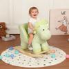 Baby Rocking Horse with Music, Plush Green Dinosaur Riding Horse for Toddlers 1-3 Years, Wooden Rocking Horse Ride-on Toy Rocking Animals for Baby Boys and Girls, Dino Rocker Christmas Birthday Gift view 2