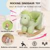 Baby Rocking Horse with Music, Plush Green Dinosaur Riding Horse for Toddlers 1-3 Years, Wooden Rocking Horse Ride-on Toy Rocking Animals for Baby Boys and Girls, Dino Rocker Christmas Birthday Gift view 3