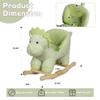 Baby Rocking Horse with Music, Plush Green Dinosaur Riding Horse for Toddlers 1-3 Years, Wooden Rocking Horse Ride-on Toy Rocking Animals for Baby Boys and Girls, Dino Rocker Christmas Birthday Gift view 4
