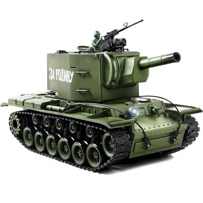 Supdex 1/18 Soviet Union KV2 RC Tank, 2.4G Army Model Toy with Smoke, Sound and Lights, 165ft Remote Control, All-Terrain Indoor Outdoor Toy for Kids & Adults