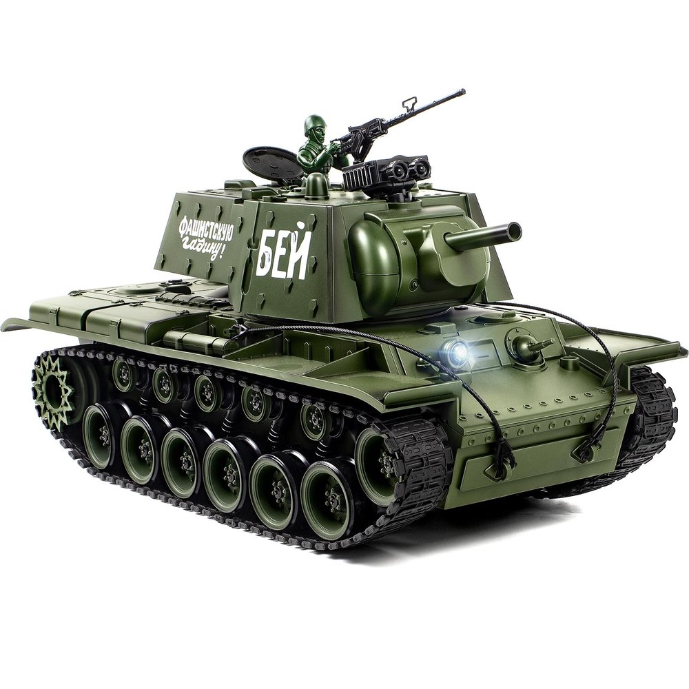 Supdex 1/18 Soviet Union KV1 RC Tank, 2.4G Army Model Toy with Smoke, Sound and Lights, 165ft Remote Control, All-Terrain Indoor Outdoor Toy for Kids & Adults