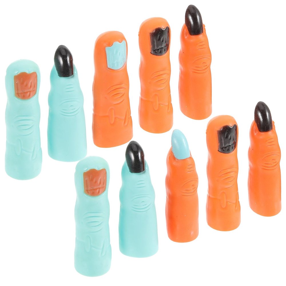 Abaodam 10pcs Halloween Witch Fingers Fake Zombie Nail Prank Props Lifelike Cosplay Accessories for Party Decoration