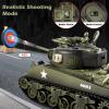 DBshoot 1/18 M4A3 Sherman RC Tank, Smoke, LED Light, Sound, 15 Channel Remote Control Tank, Army Toys with Recoil Force, 60 Minutes Playing Times, Excellent Gift for Kids and Adults Collectors. view 4
