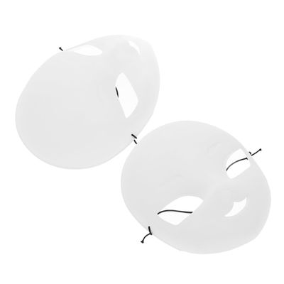 Abaodam 2pcs DIY Unpainted White Blank Fox Face Masks for Painting Lightweight PVC Full Face Masquerade Masks for Halloween Party Costume Craft and Cosplay Random Color