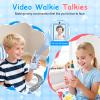 Video Walkie Talkies for Kids, 2 Pack Rechargeable Walkie Talkies with Screen and 4 Voice Changer, Christmas Birthday Gifts for Boys and Girls Ages 3-12, Indoor Outdoor Toys for Family Games, Camping view 2