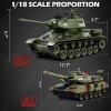 Supdex 1/18 Soviet Union T34 RC Tank, 2.4G Metal Track Army Model Toy with Smoke, Sound and Lights, 165ft Remote Control, All-Terrain Indoor Outdoor Toy for Kids & Adults view 3