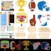 24 Set Football Party Favors - Football Birthday Party Supplies - Non-Toxic DIY Wooden Paint Crafts - with Magnet Luminous Pen - American Rugby Birthday Goodie Bags Gifts Prizes for Kids Boys Toddler view 1