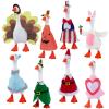 8 Set 7 Inch Desk Goose Outfits Holiday Set  Christmas, Valentine Mini Desk Goose Clothes Felt Costumes, Cute Seasonal Desk Goose Accessories for Magnetic Geese or Duck Statue, Desktop Motion Toys view 1
