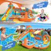 10 in 1 Inflatable Bounce House with Double Slides 750W Blower, Toy Stand, Splash Pool, Climbing Wall, Jumping, Water Cannon, Basketball, Bouncy House for Kids Indoor Outdoor, Orange view 2