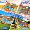 10 in 1 Inflatable Bounce House with Double Slides 750W Blower, Toy Stand, Splash Pool, Climbing Wall, Jumping, Water Cannon, Basketball, Bouncy House for Kids Indoor Outdoor, Orange view 4