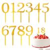 10Pcs Gold Acrylic Number Cake Toppers0-9 Set Gold Number cake decorations Personalized Cake Decors for Birthday Parties Anniversary view 1