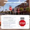 Solar LED Octagon Road Sign - Engineer Grade Reflective, Blinking Red Traffic Sign, IP65 Waterproof, Solar-Powered, 60cm/24in for Highways & Pedestrian Crossings, Customizable view 2