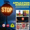 Solar LED Octagon Road Sign - Engineer Grade Reflective, Blinking Red Traffic Sign, IP65 Waterproof, Solar-Powered, 60cm/24in for Highways & Pedestrian Crossings, Customizable view 3