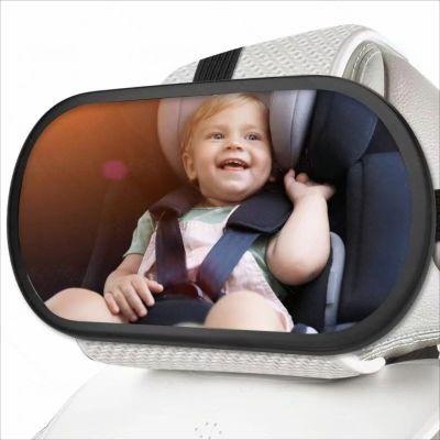Baby Car Mirror, Rear Facing Car Seat Mirror Safety for Infant Newborn, Clear Wide View, 360 Rotation, Easily Observe the Baby Move, Secure, Shatterproof(Black)