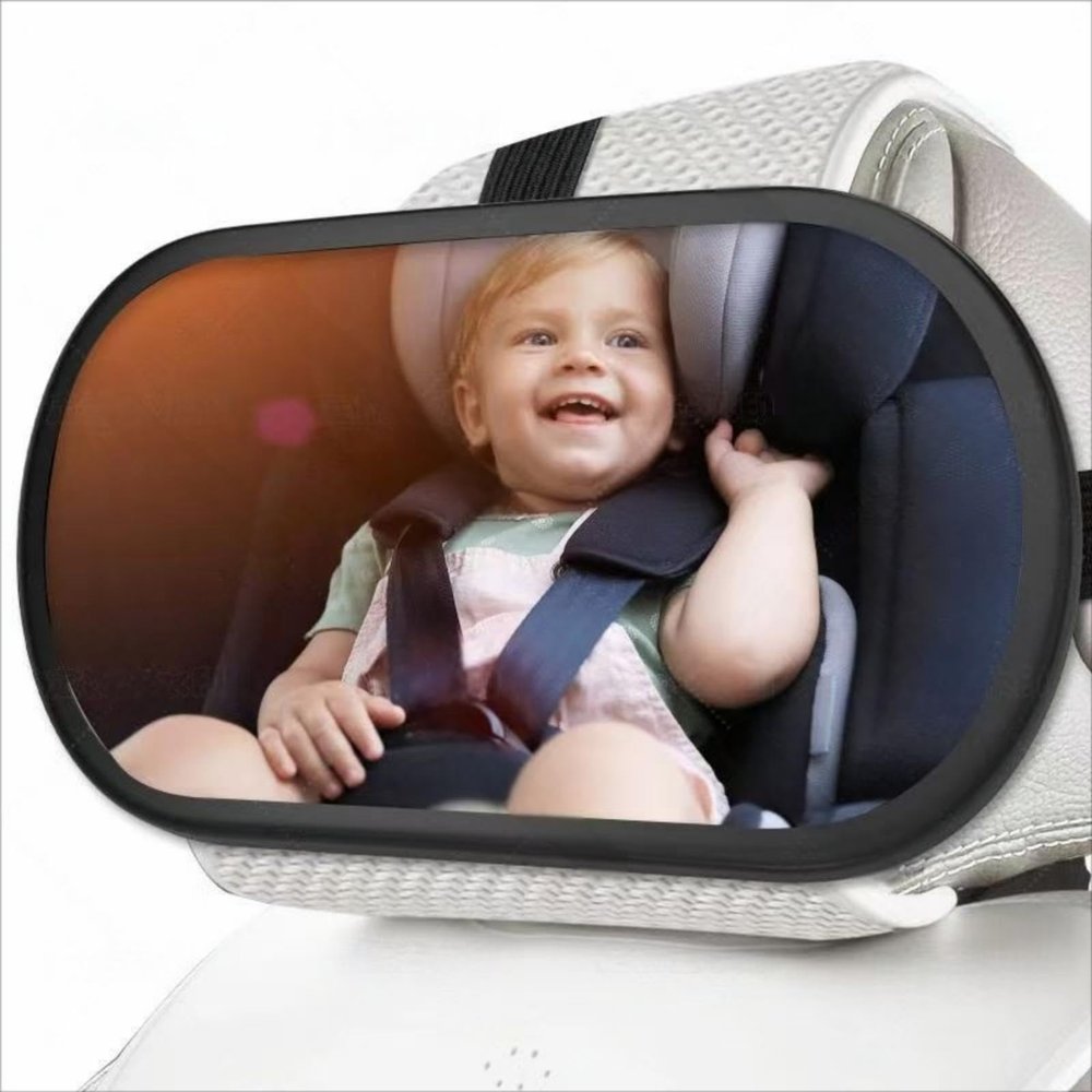 Baby Car Mirror, Rear Facing Car Seat Mirror Safety for Infant Newborn, Clear Wide View, 360 Rotation, Easily Observe the Baby Move, Secure, Shatterproof(Black)