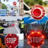 Customizable Solar LED Traffic Sign - 24" Blinking Street Light, Waterproof IP65, Solar-Powered Safety Sign for Highways & Pedestrian Crossings, Red Color view 4