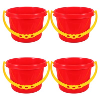 Abaodam 4pcs Beach Plastic Sand Pails Buckets for Outdoor Water Play Backyard Pools Creative Plastic Beach Buckets for Random Color Random Color