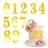 0-9 Acrylic Number Cake Decor - 10 Gold Number DIY Cake Toppers - Personalized decorations suitable for birthday parties, anniversaries, and various events. view 1