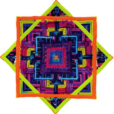 AMAZEABLES Star Air Flow Star, Spinning Cloth Flowstar, Dapo Star, Perfect for Juggling and Flow Arts, Portable and Durable (Neon Maze)