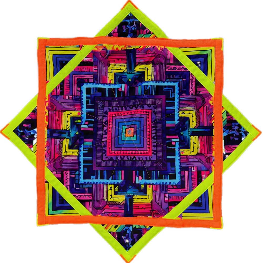 AMAZEABLES Star Air Flow Star, Spinning Cloth Flowstar, Dapo Star, Perfect for Juggling and Flow Arts, Portable and Durable (Neon Maze)