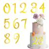 10-Piece Gold Number Cake Topper Mirror Acrylic Number Cake Side Decoration 0-9DIY cake decor Suitable for Birthday Parties Anniversaries and Various Events view 1