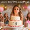 10PCS Black Number Cake Topper Mirror Acrylic Number Cake Decoration Black 0-9DIY for Birthday Parties Anniversaries and Various Events view 2