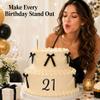 10PCS Black Number Cake Topper Mirror Acrylic Number Cake Decoration Black 0-9DIY for Birthday Parties Anniversaries and Various Events view 4