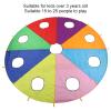 Ylwxzenith oor Pounding Game Set, Interac Parachute Game, Round S with 9 Holes, 4 Inflatable Rods and Umbrella Parachute for Kindergarten Parent Activities, view 2